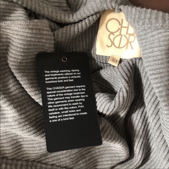 NWT Gray Chaser V-Neck Long Sleeve Ribbed Top Size M - Picture 6 of 6